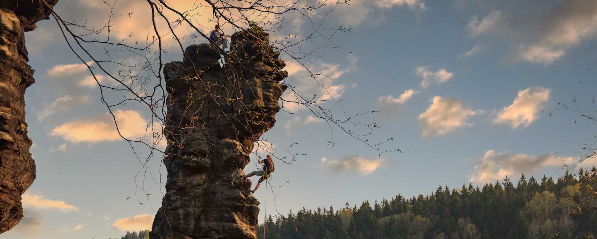 Kletterei an der Kleinen Herkulessäule