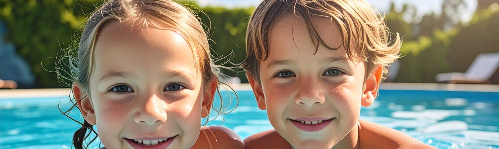 Schwimmbecken-mit-2-schwimmenden-Kindern-in-Nahaufnahme